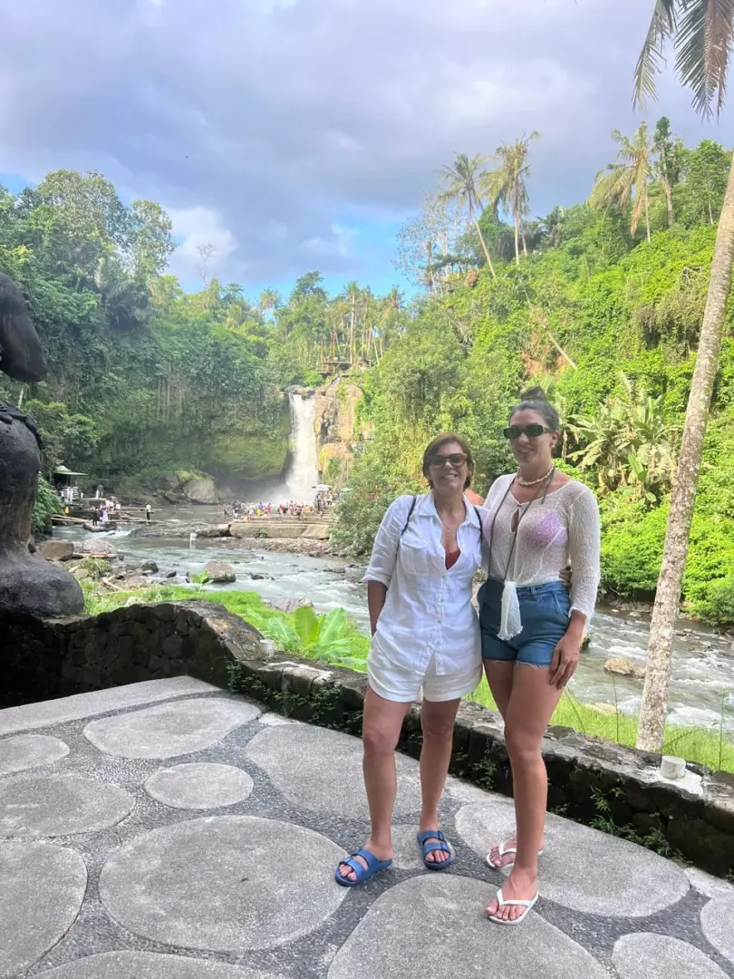 Guests at Tegenungan waterfall near Ubud